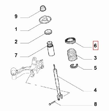50520189 Afbeeldingen van ALFA GIULIETTA, RING/ RUBBER SCHOKDEMPER ACHTERZIJDE ORIGINEEL