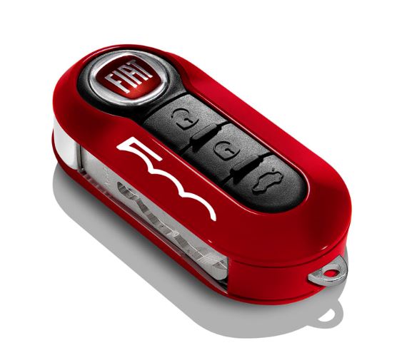 Afbeeldingen van FIAT 500, KEYCOVER SET ROSSO/ NERO ORIGINEEL