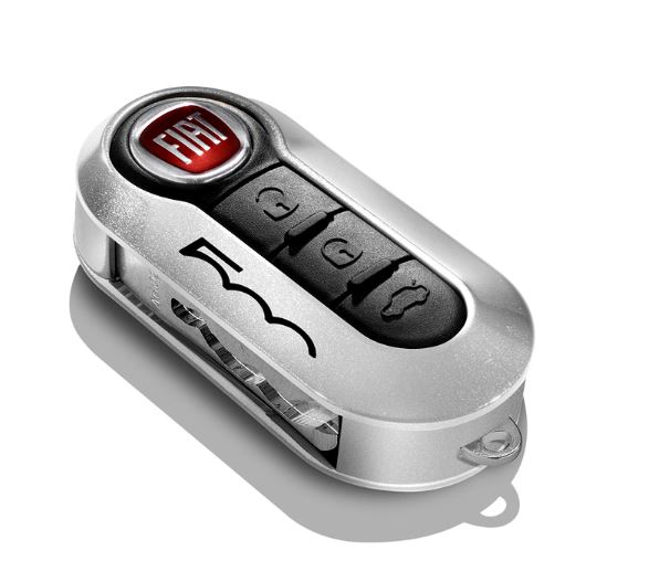 Afbeeldingen van FIAT 500, KEYCOVER SET ARGENTO/ NERO ORIGINEEL