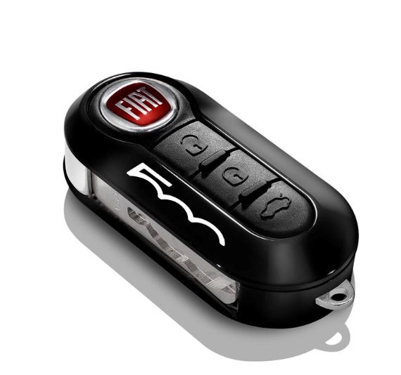 Afbeeldingen van FIAT 500, KEYCOVER SET ARGENTO/ NERO ORIGINEEL