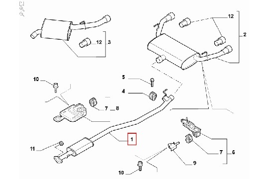 FIAT GROUP - EXHAUST PIPE - 51807540 FIAT GROUP - EXHAUST PIPE - 51807540