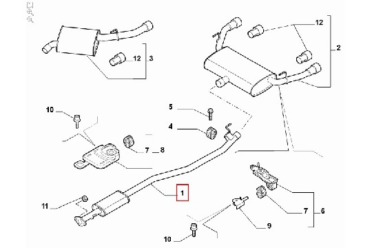 FIAT GROUP - EXHAUST PIPE - 51807749 FIAT GROUP - EXHAUST PIPE - 51807749
