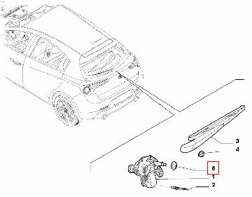 51830433-1 Afbeeldingen van ALFA GIULIETTA, RUBBER PAKKING TBV RUITENWISSERMOTOR ACHTERZIJDE ORIGINEEL