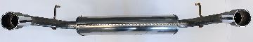 51850028-1 Afbeeldingen van ALFA GIULIETTA 1750/ 1.8 TBI QV, UITLAAT EINDDEMPER DUBBEL MET CHROME EINDSTUKKEN 90 MM ORIGINEEL