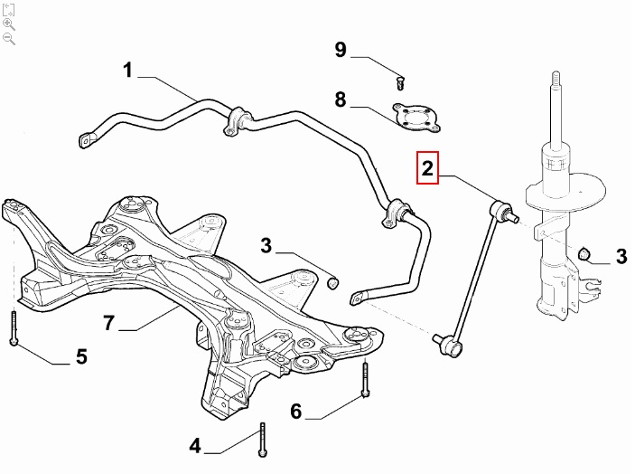 Afbeeldingen van FIAT 500/ ABARTH 500, KLEINE STABI VOORZIJDE ORIGINEEL