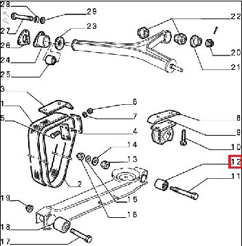 60515930-1 Afbeeldingen van silentbloc DR.ARM A.105 ACHTER