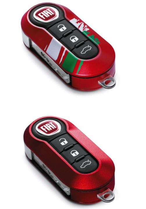 Afbeeldingen van FIAT 500, KEYCOVER SET ROSSO ITALIA ORIGINEEL