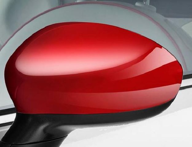 Afbeeldingen van FIAT 500 VANAF 2007, SPIEGELKAPPEN SET ROOD ORIGINEEL