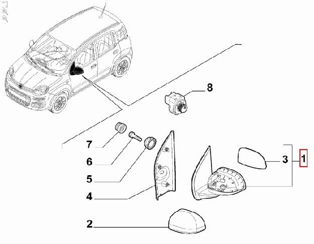 Afbeeldingen van SPIEGEL RECHTS PANDA (319)