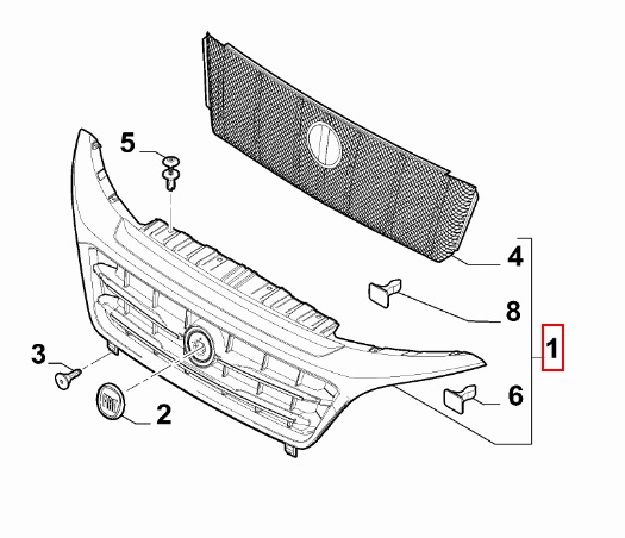 Afbeeldingen van GRILLE RADIATEUR DUCATO '14-
