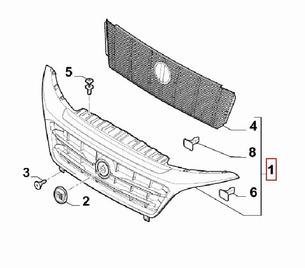 Afbeeldingen van GRILLE RADIATEUR DUCATO '14-