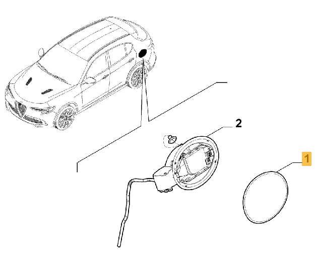 Picture of ALFA ROMEO STELVIO MODEL YEAR 2018/ 2019, FUEL FILLER COVER ORIGINAL