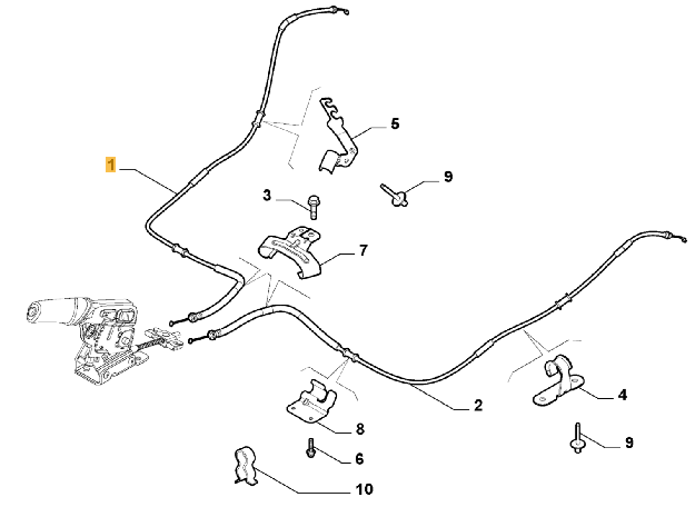 Picture of ALFA GIULIETTA, HANDBRAKE CABLE RIGHT REAR ORIGINAL