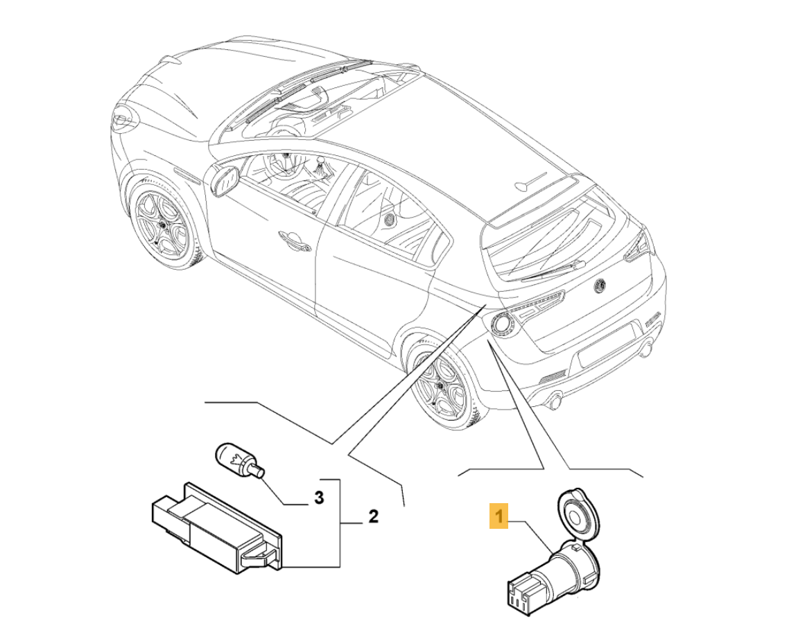 FIAT GROUP - ALFA GIULIETTA, 12 VOLT CONNECTION BOOT / SEE DESCRIPTION - 735260656 FIAT GROUP - ALFA GIULIETTA, 12 VOLT CONNECTION BOOT / SEE DESCRIPTION - 735260656