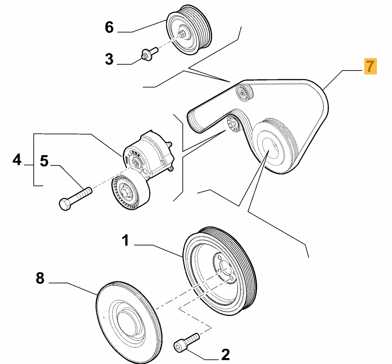 FIAT GROUP - ALFA ROMEO 2.2 JTDM, MULTIRIEM ORIGINEEL - 55267018 