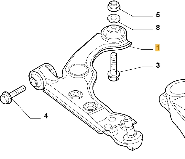 Picture of SWINGING ARM LEFT FRONT