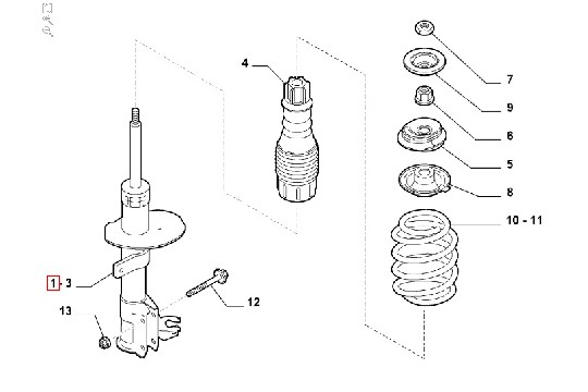 FIAT GROUP - SHOCK ABSORBER - 51857951 FIAT GROUP - SHOCK ABSORBER - 51857951
