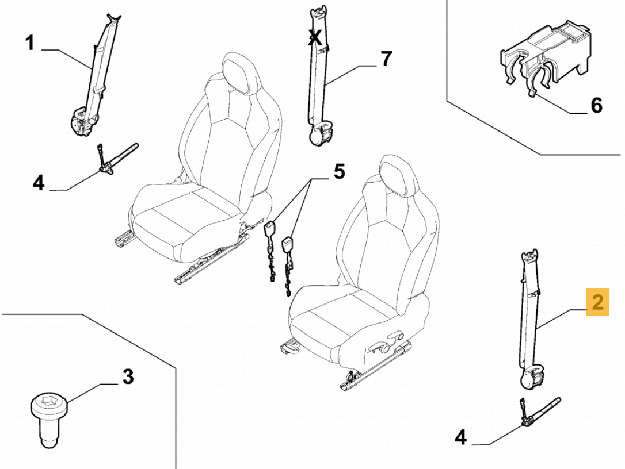 Picture of FRONT LEFT SEAT GREEN BELT