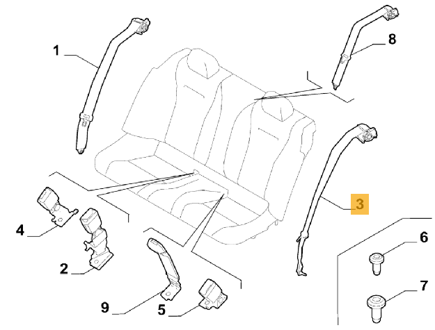 Picture of SEAT BELT REAR GREEN