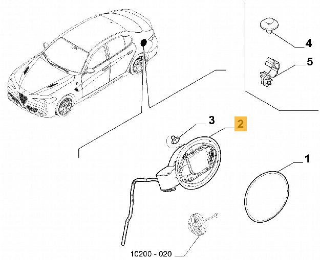 Afbeeldingen van Alfa Romeo Giulia bodemplaat tankklep origineel