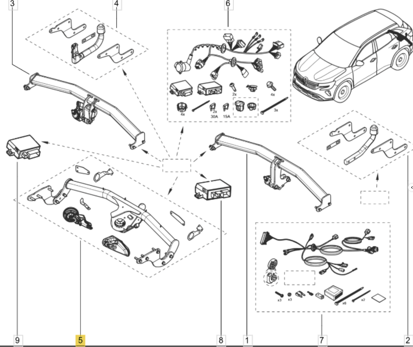 RENAULT DACIA - 511D28728R - KIT ELEKTRISCH EINKLAPPBARE ANHÄNGEKUPPLUNG SPP RENAULT DACIA - 511D28728R - KIT ELEKTRISCH EINKLAPPBARE ANHÄNGEKUPPLUNG SPP