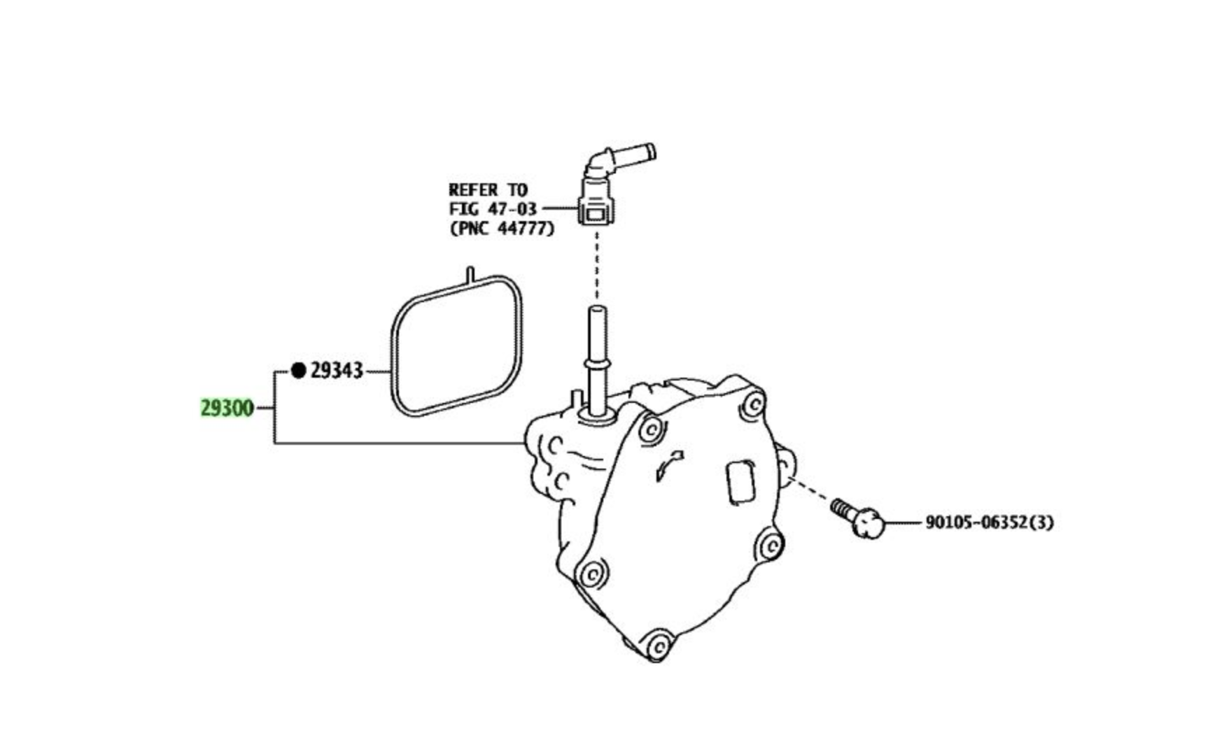 TOYOTA - PUMP ASSY VACUUM - 29300F2031 TOYOTA - PUMP ASSY VACUUM - 29300F2031