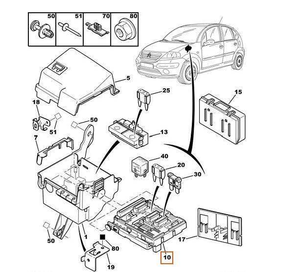 PSA - ENGINE FUSE BOX - 6500Y1 PSA - ENGINE FUSE BOX - 6500Y1